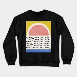 Sunset, Abstract, Mid century modern kids wall art, Nursery room Crewneck Sweatshirt